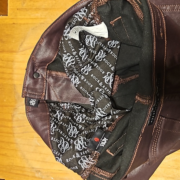 Like new Rock & Republic faux leather pants. - Picture 5 of 6